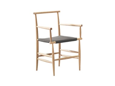 PELLEOSSA - Solid wood chair with armrests by Miniforms