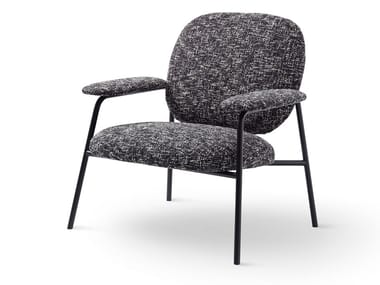 PHILO - Fabric easy chair with armrests by Saba Italia