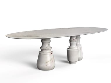 PIETRA OVAL XL - Oval Estremoz marble dining table by Boca do Lobo