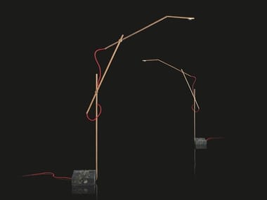 PIPE - L - LED adjustable brass floor lamp by Henge