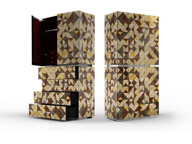 PIXEL ANODIZED - Aluminium highboard with doors by Boca do Lobo