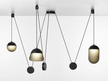 PLANETS - Blown glass and metal pendant lamp by Brokis