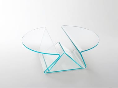 PLISSE¡¯ - Low round crystal coffee table by Glas Italia