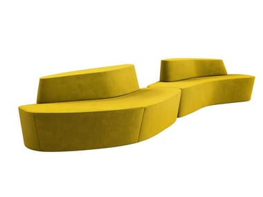 POLAR - Fabric bench with back by Tacchini