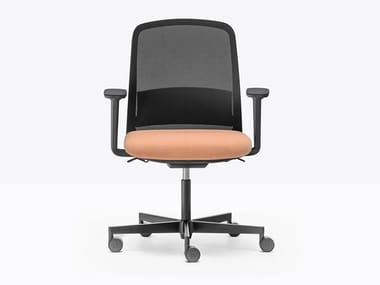 POLAR 3775 - Swivel mesh office chair with armrests with 5-Spoke base by Pedrali