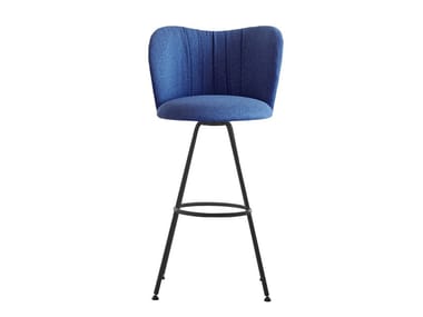 PRETTY - Upholstered fabric barstool with footrest by Tonon