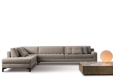 PRINCE - Sectional fabric sofa with chaise longue by Meridiani