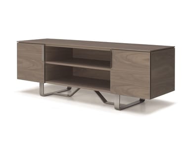 PRINCIPE MP.422/G - Walnut TV cabinet with doors by Arte Brotto