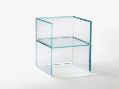 PRISM GLASS CHAIR - Crystal chair with armrests by Glas Italia