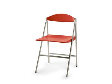 DONALD - Folding die cast aluminium chair by Poltrona Frau