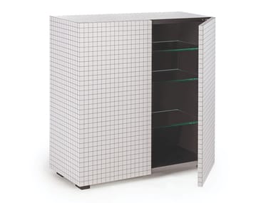 QUADERNA 757 - Wooden highboard with doors by Zanotta