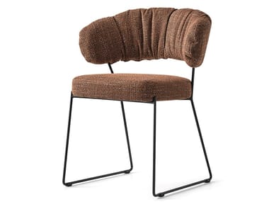 QUADROTTA - Sled base open back fabric chair by Calligaris