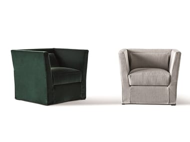 QUEEN - Fabric armchair with removable cover with armrests by Meridiani