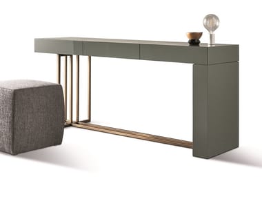 QUINCY - Rectangular wooden console table with drawers by Meridiani