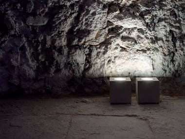 Q©÷ - Glass and metal floor lamp by Davide Groppi