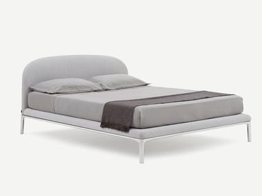 RADA - Leather double bed with upholstered headboard by Pianca