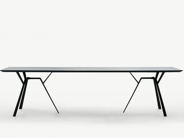 RADICE QUADRA - Rectangular aluminium garden table by FAST