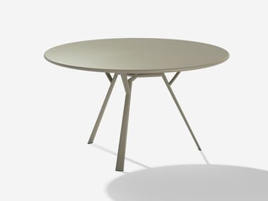 RADICE QUADRA - Round aluminium garden table by FAST