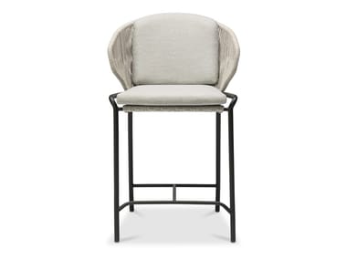RADOC - High metal stool with armrests by Manutti