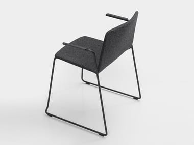 RAMA - Sled base fabric chair with armrests by Kristalia