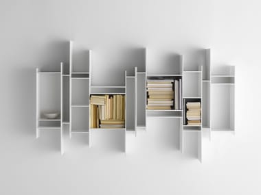 RANDOMITO - Open wall-mounted MDF bookcase by MDF Italia