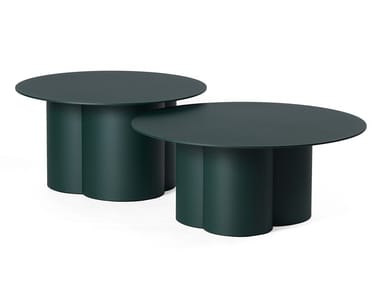 RAYONS - Low round powder coated aluminium coffee table by Dante - Goods And Bads