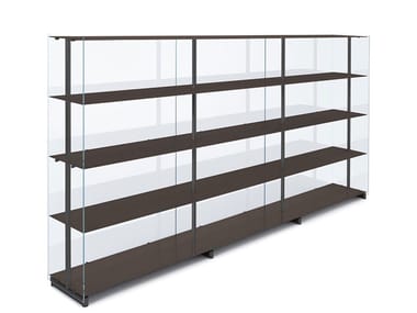 RED BARON - Modular glass and aluminium bookcase by Knoll