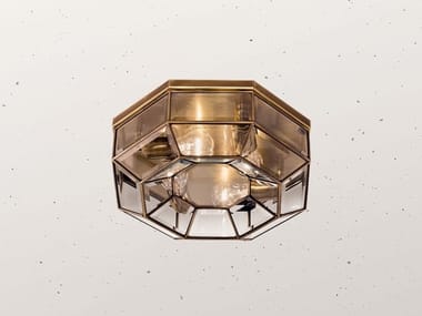 RILEGATO 379.00.80 - Brass and glass ceiling light by Il Fanale