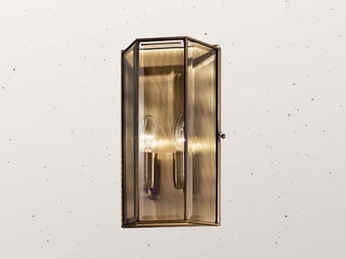 RILEGATO 411.00.80 - Brass and glass wall light by Il Fanale