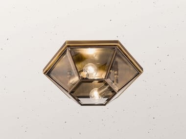 RILEGATO 491.00.80 - Brass and glass ceiling light by Il Fanale