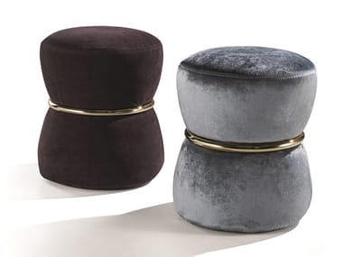 RIVER - Upholstered fabric pouf by Longhi