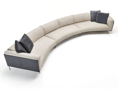 ROD BEAN - Curved fabric sofa with removable cover by Living Divani