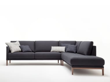 ROLF BENZ 009 CARA - Sectional fabric sofa with chaise longue by Rolf Benz