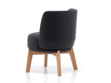 ROND 02 L/H - Upholstered leather chair by Very Wood