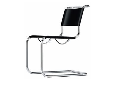 S 33 - Cantilever tanned leather chair by Thonet