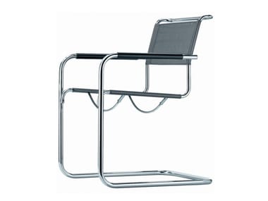 S 34 N - Cantilever mesh chair with armrests by Thonet