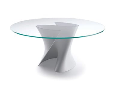 S TABLE - Round crystal table by MDF Italia