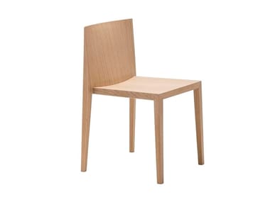 SAIL WOOD SI1248 - Stackable oak chair by Andreu World