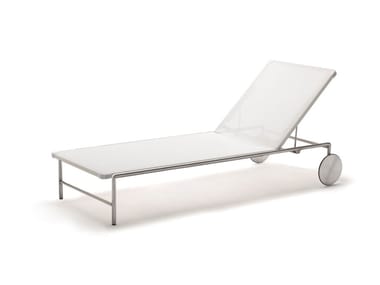 SALE - Fabric sun lounger with castors by Living Divani