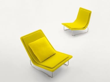 SAND - Sled base garden armchair with removable cover by Paola Lenti