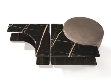 SATURN - Modular marble coffee table by Longhi