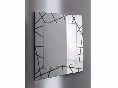 SEGMENT - Square wall-mounted framed mirror by Sovet Italia