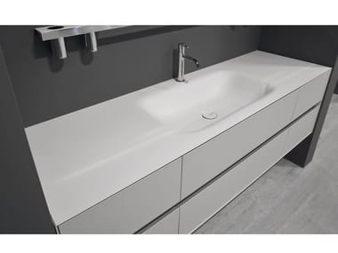 SEGNO - Corian® washbasin with integrated countertop by Antonio Lupi Design