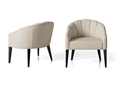 SEGRETI S94 - Upholstered leather easy chair with armrests by Arte Brotto