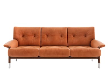 SELLA - 3 seater leather sofa by Tacchini