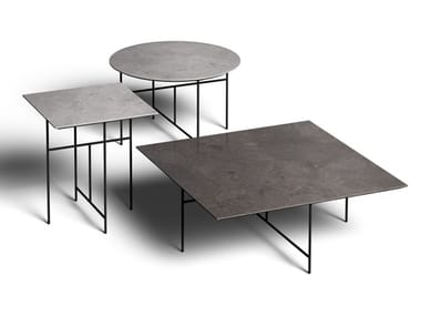 SEN OUTDOOR - Garden side table with porcelain stoneware top by DE PADOVA