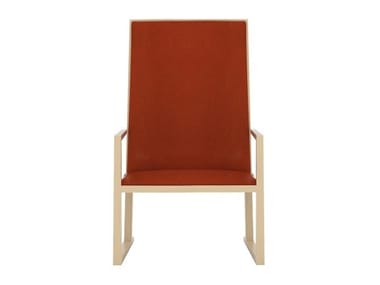 SERENA BU1354 - Sled base wooden armchair with armrests by Andreu World