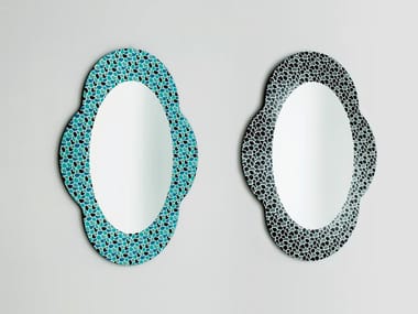 SETTECENTO - Oval wall-mounted framed mirror by Glas Italia