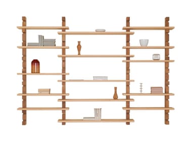 SHARK - Open sectional solid wood bookcase by Morelato