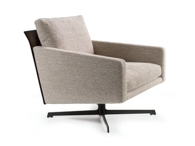 SHARON - Swivel fabric armchair with 4-spoke base with armrests by Cantori